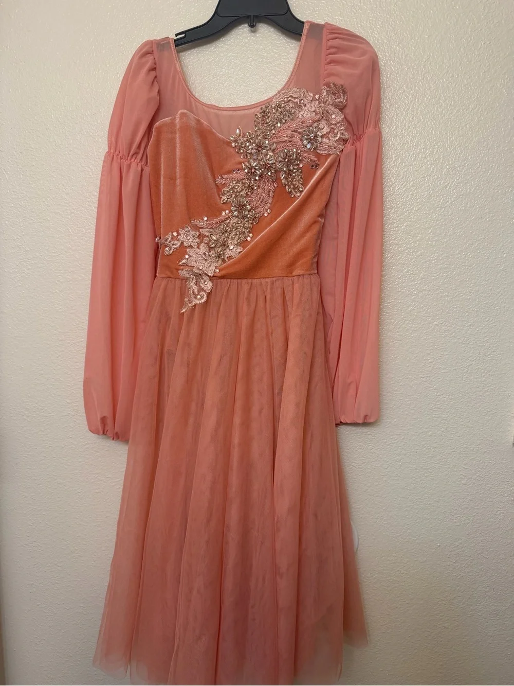 Dance Costume lyrical pink peach maxi dress Kissing You 17430 SA-Small adult